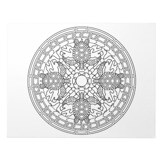 Bloc De Notas Tortugas marinas Seatural Patrón Mandala Libro de  (Frente)