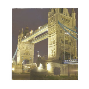 Bloc De Notas Tower Bridge y río Támesis al anochecer, Londres,