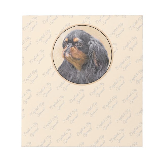 Bloc De Notas Toy English Spaniel Pintura Original Arte Animal (Frente)