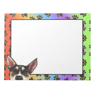 Bloc De Notas Toy Fox Terrier colorido patrón de garra de perro