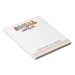 Bloc De Notas Trabajador social retro personalizado