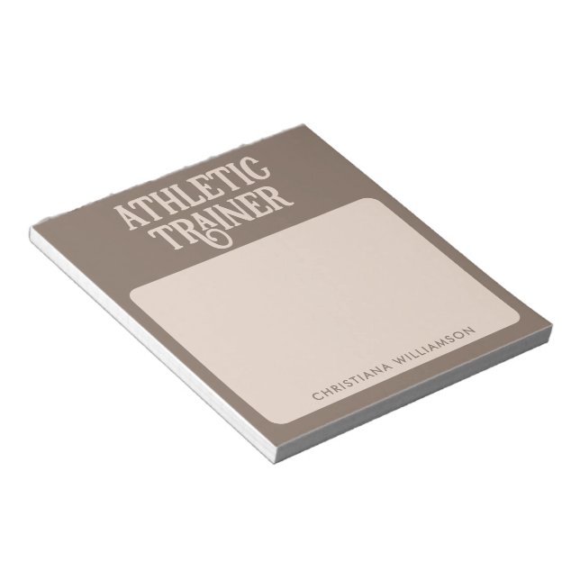 Bloc De Notas Trainer atlético de nombre personalizado (Lado Derecho)