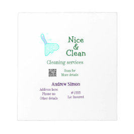 Bloc De Notas Trapeador limpio verde azul gitter agregar nombre 