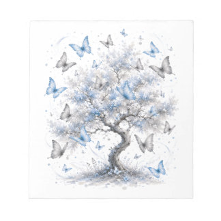 Bloc De Notas Tree of Life Blue Butterflies Notepad