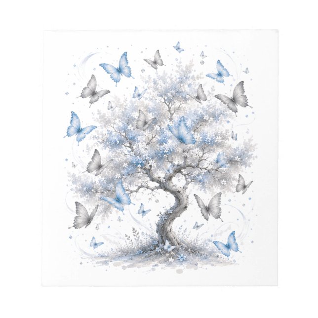 Bloc De Notas Tree of Life Blue Butterflies Notepad (Frente)