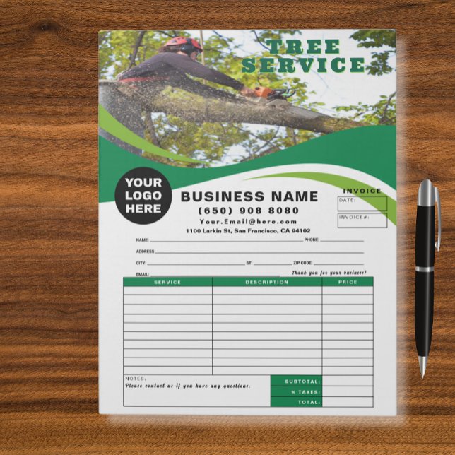 Bloc De Notas Tree Removal Service Invoice Estimate Template (Subido por el creador)