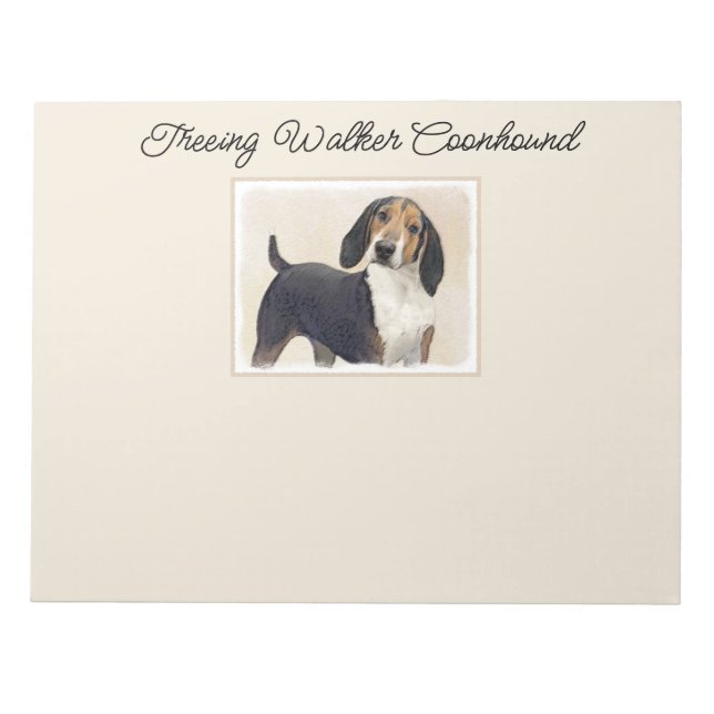 Bloc De Notas Treeing Walker Coonhound Painting - Original Art N (Frente)