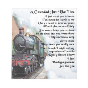 Bloc De Notas Tren - poema del Grandad