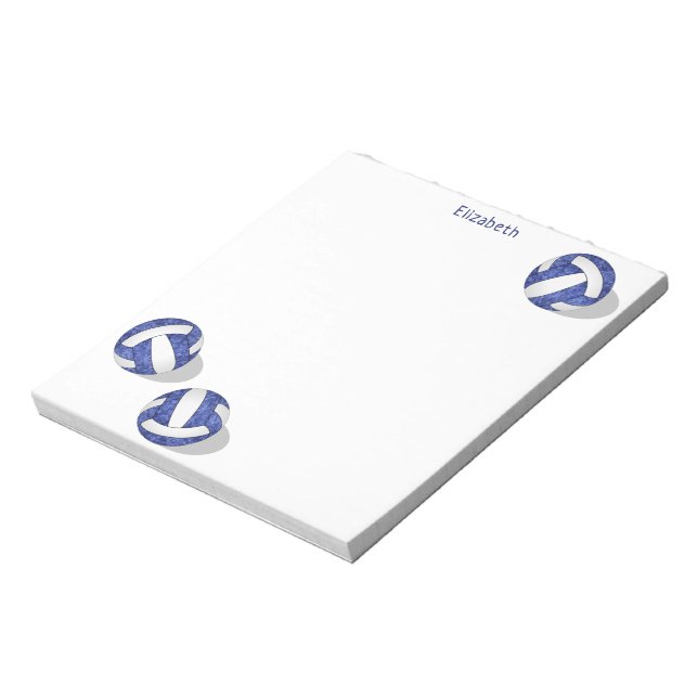 Bloc De Notas tres balones de voleibol blancos azules personaliz (Lado Izquierdo)