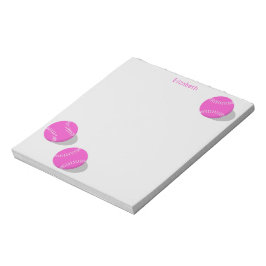 Bloc De Notas tres chicas rosados de softball  deportes personal