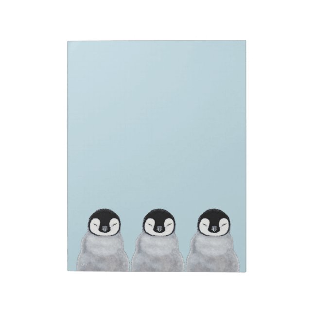 Bloc De Notas Tres chicles de pingüino para bebé durmiendo (Lado Izquierdo)