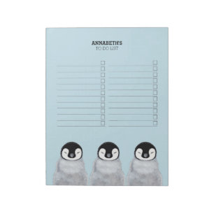Bloc De Notas Tres polluelos del pingüino del bebé el dormir