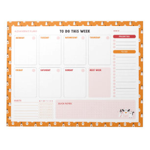 Bloc De Notas Trick o Trek Ghosts Weekly To Do List Planner