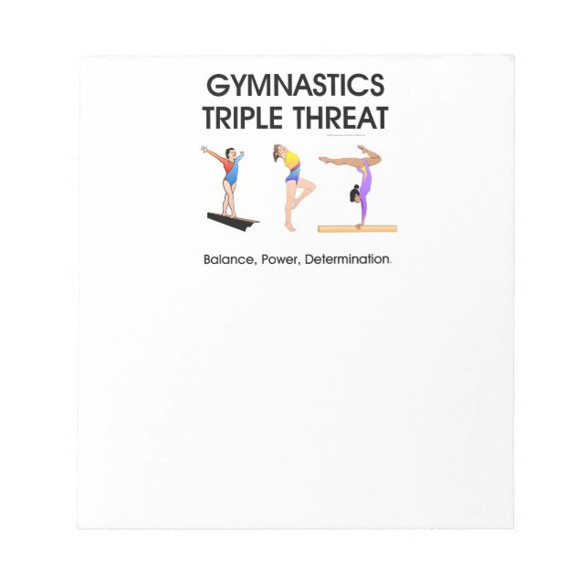 Bloc De Notas Triple amenaza de gimnasia (Frente)