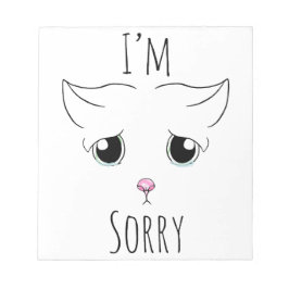 Bloc De Notas Triste cara de gato: Lo siento