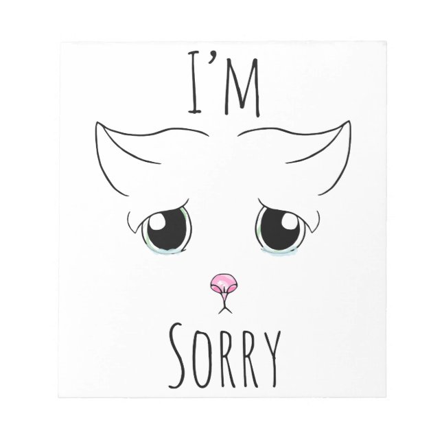 Bloc De Notas Triste cara de gato: Lo siento (Frente)