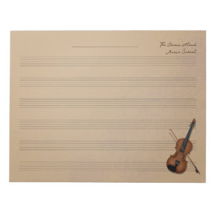 Bloc De Notas Trompe L'oel Violin & Bow Music Manuscript Paper