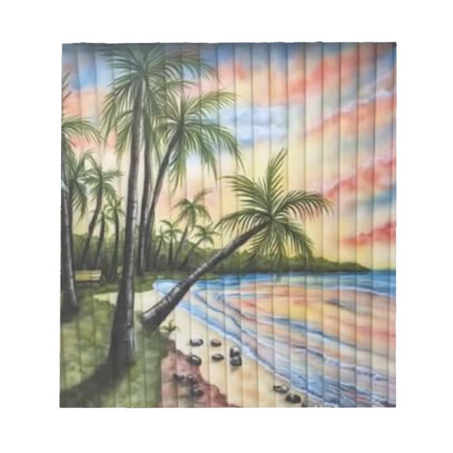 BLOC DE NOTAS TROPICAL PALM TREES BEACH BLINDS (Frente)
