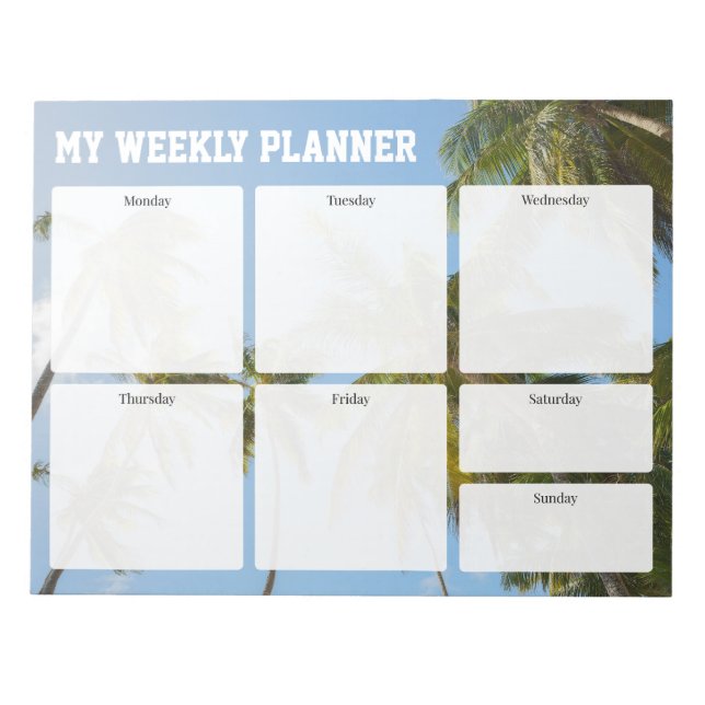 Bloc De Notas Tropical Pams - Weekly Planner for active people,  (Frente)