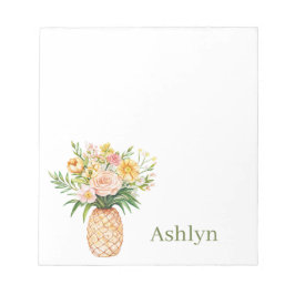 Bloc De Notas Tropical Pineapple Blush Yellow Floral