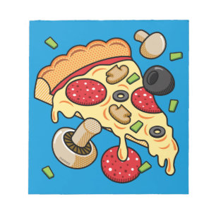 Bloc De Notas Trozos de pizza con picaduras