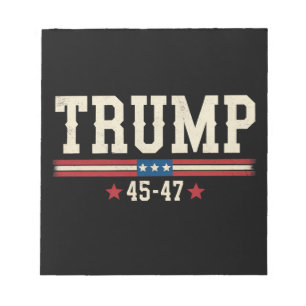 Bloc De Notas Trump 45 47 Bandera Estadounidense USA Retro Vinta
