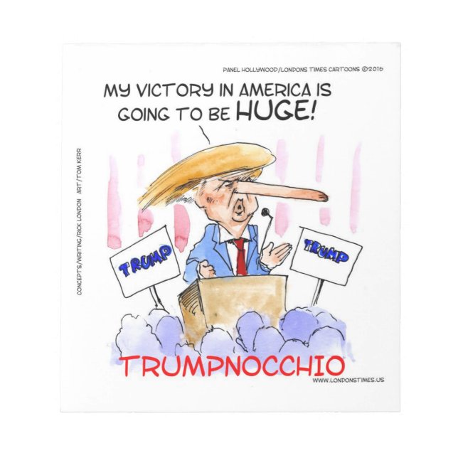 Bloc De Notas Trumpnocchio Divertido Donald Trump Artículos (Frente)