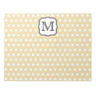 Bloc De Notas Tu carta. Monograma personalizado. Punto de Polka 