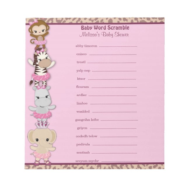 Bloc De Notas Tu Cute Ballerina Word Scramble TTC 40 páginas (Frente)
