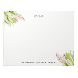 Bloc De Notas Tulipán, acuarela, rosa y verde,