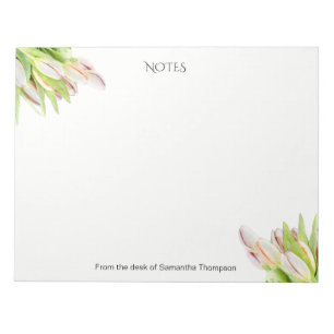 Bloc De Notas Tulipán, acuarela, rosa y verde,