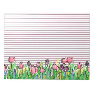 Bloc De Notas Tulipanes de color rosa púrpura