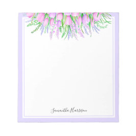 Bloc De Notas Tulipanes de lavanda Primavera Bouquet Vibes Flora