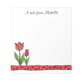 Bloc De Notas Tulipanes Rojos Personalizados 5.5 x 6