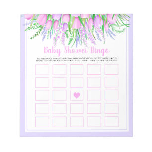 Bloc De Notas Tulipanes rosados de lavadora floral de juego de b