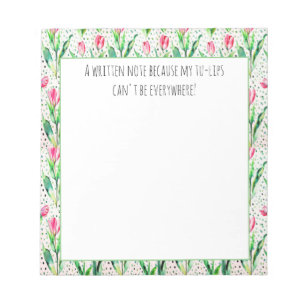 Bloc De Notas Tulipanes rosados - nómina divertida