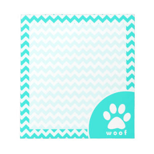 Bloc De Notas Turquesa, color Chevron de la aguamarina;