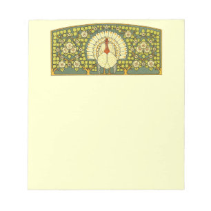 Bloc De Notas Turquía Art Nouveau con flores