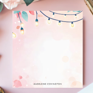 Bloc De Notas Twinkling String Luces Pastel Nombre Personalizado
