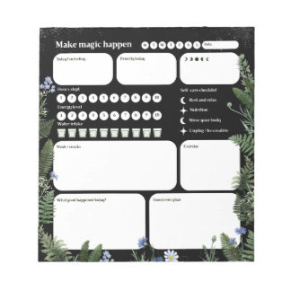 Bloc De Notas Ultimate Wellness Planner – Dark Floral Whimsical 