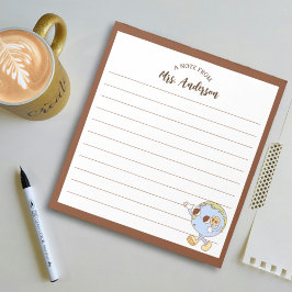 Bloc De Notas Un burdo globo retro a la escuela marrón