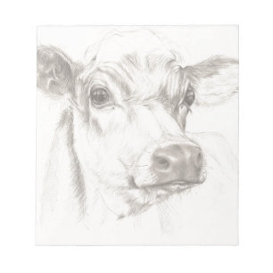 Bloc De Notas Un dibujo de una vaca joven