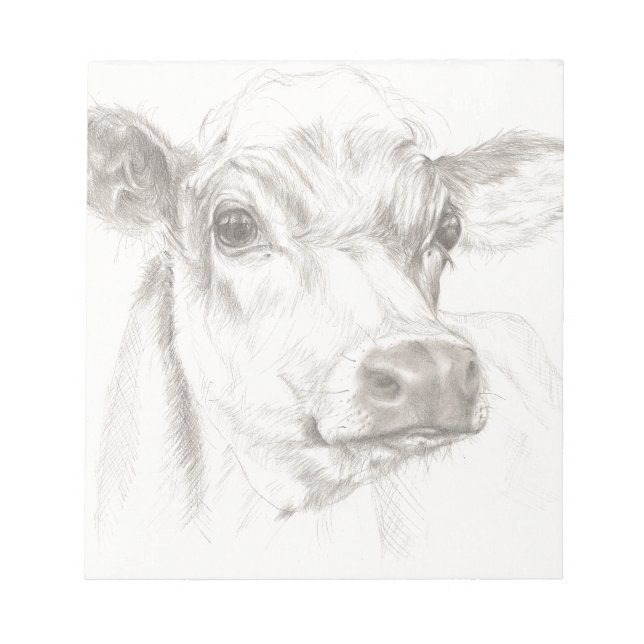 Bloc De Notas Un dibujo de una vaca joven (Frente)