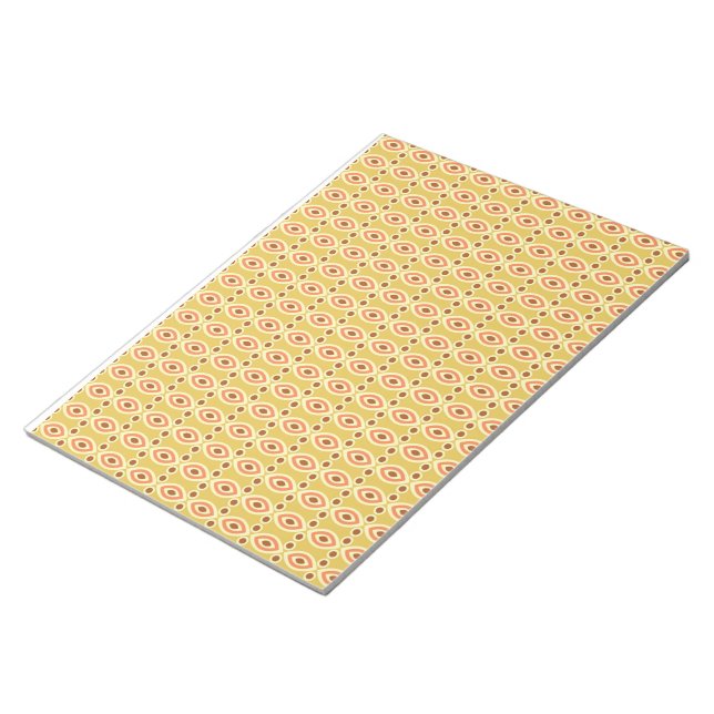 Bloc De Notas un fondo naranja y amarillo con círculos (Lado Derecho)