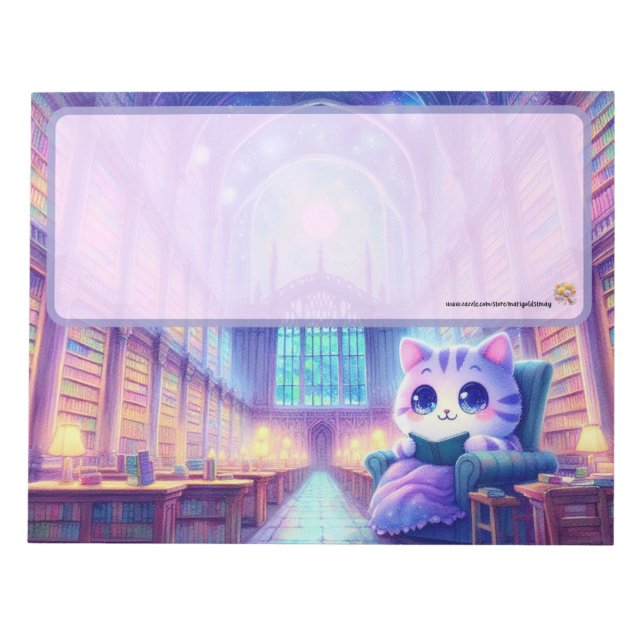 Bloc De Notas Un gato en la biblioteca (Frente)