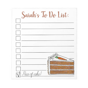 Bloc De Notas ¡Un pedazo de pastel (de zanja)! Lista de tareas p