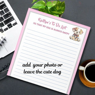 Bloc De Notas Un planificador feliz de perro o foto personalizad