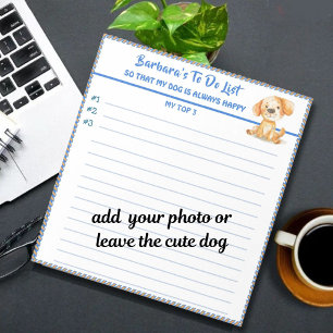 Bloc De Notas Un planificador feliz de perro o foto personalizad
