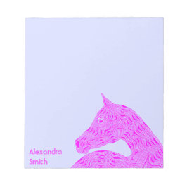 Bloc De Notas Una Cabeza de Caballo Arábiga Rosa Personalizada L