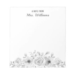 Bloc De Notas Una Nota De Nombre Personalizado Flores Botánicas